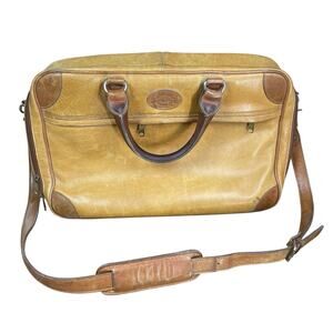 Palm West Golf Vintage Large Leather Messenger Bag Adjustable Strap *flaws*
